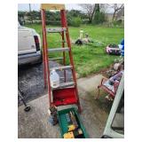 Step Ladder With Toolbox and Accessories