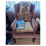 Upholstered Armchair with Accessories