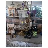 Glass Hurricane Lamp With Stand