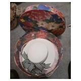 Floral Hat Box With White Hat