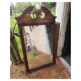 Wood-Framed Mirror with Eagle Motif