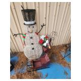 Holiday Snowman and Sleigh Display