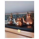 Ornate Copper Teapots