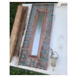 Decorative Mirror With Blue Accents