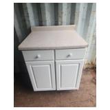 White Cabinet with Countertop