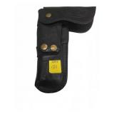 Black Leather Military-Style Pistol Holster