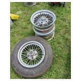 3x BID 15-Inch Spoked Rims, One With Tire