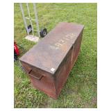Metal Storage Chest With Contents