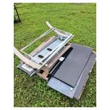 Metal and Glass TV Stand Components