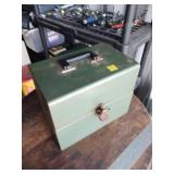 Small Green Metal Tool Box With Contents