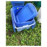 4xBID Blue Storage Bins with Lids