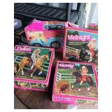 Tote of Barbie Doll Horses and Car
