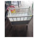 White Wooden Doll Cradle