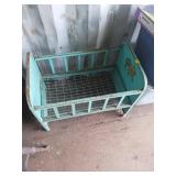 Metal Toy Crib with Painted Details