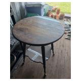 Wooden Round Table with Shelf