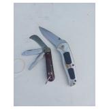 2X BID Folding Pocket Knives with Metal Handles