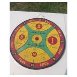 Wood Dart Board with Baseball and Target Designs