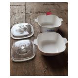 CorningWare Blue Cornflower Covered Dishes, Pair