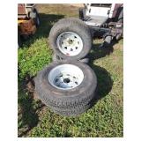 4 Goodyear ST205/75R14 Trailer Tires on Rims