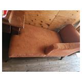 Upholstered Chaise Lounge With Wood Legs