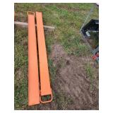 82" Orange Steel Forklift Fork Extensions Pair