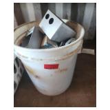 Bucket of Metal Electrical Boxes and Parts