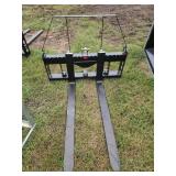 Skid Steer Pallet Fork Attachment With Guard