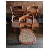 3 Wooden Ladder Back Chairs