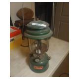 Coleman Green Metal and Glass Lantern
