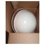 1/2 Round White Glass Light Fixture