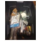 Plastic Bin with Hardware and Tools Assortment