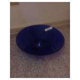 Cobalt Blue Glass Shallow Bowl