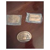 Three Commemorative Brass Belt Buckles