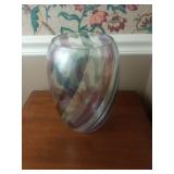 Multi-Color Swirl Art Glass Vase