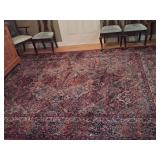 Hand-Knotted Persian Style Area Rug with Fringe