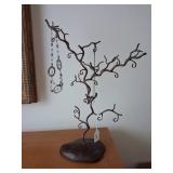 Metal Tree Branch Jewelry Stand Display