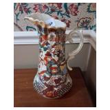 Japanese Satsuma-Style Painted Ceramic Pitcher
