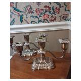 Pair Poole Silver Co. Candelabra, Old English