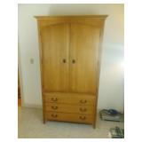 Maple Armoire with Shelves and Drawers