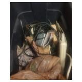 Plastic Tote With Mixed Electronic Cables