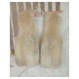 Natural Shearling Fur Vest with Open Front