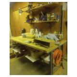 Heavy Duty Workbench with Metal Legs and Shelving
