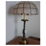 Brass Table Lamp with Capiz Shell Shade