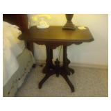 Antique Carved Wood Side/ Parlor Table Ornate Base