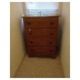 Four-Drawer Wood Chest with Brass Handles