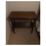 Wood Side Table with Lower Shelf