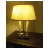 Brass and Marble Two-Column Table Lamp