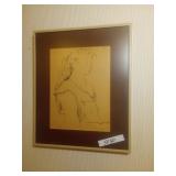 Richard Lindner 1961 Framed Sketch
