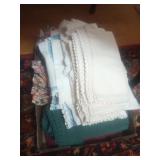 Box Lot Mixed Linens and Tablecloths