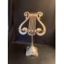 21" Tall Brass Harp Shaped Book Stand